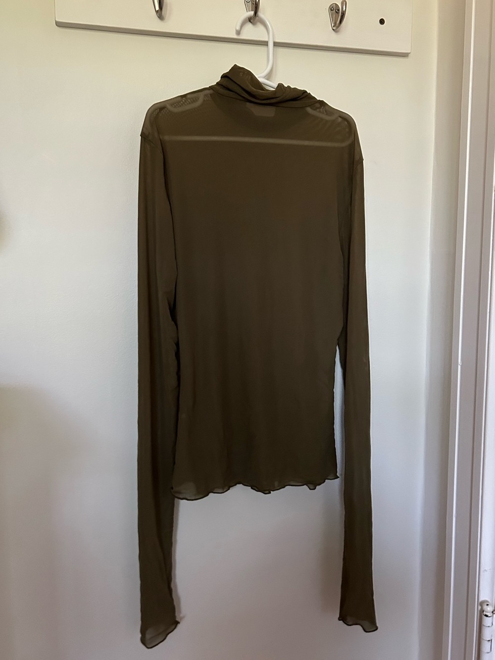 Mesh high neck long sleeve